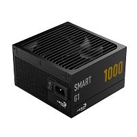 Блок питания 1000W Aerocool SMART G1 1000,1000W, ATX, 80 PLUS Gold, 20+4 pin, 8pin, 4+4pin,8*Sata, 6*Molex, 6*PCI-E 6+2 pin, Модульный, Вентилятор 13.5см, Кабель питания, Чёрный