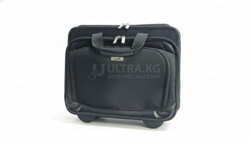 Сумка-чемодан для ноутбука GENIUS G-C1580 Briefcase Черная 14"-15" Вместительная, Двойная молния. Два отделения. Внешний карман на молнии. Ручки из искусственной кожи для транспортировки, выдвижная ручка, колеса.