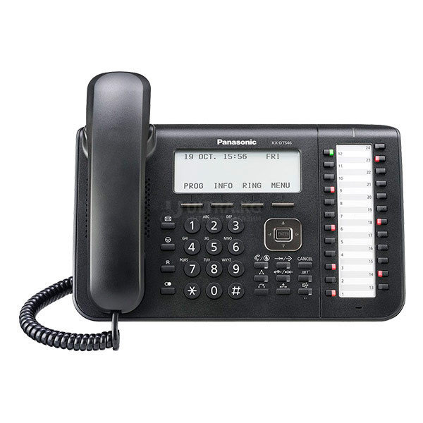Телефон Panasonic KX-DT546  проводной, совместим с АТС Panasonic серии TDA/TDE/NCP/NS,ЖК-дисплей (6 строк) с подсветкой, 24 программируемые кнопки линий/функций, EHS без упаковки