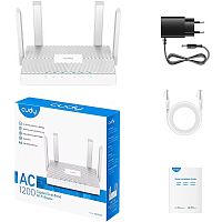 Беспроводной маршрутизатор Wi-Fi CUDY WR1300E AC1200 Gigabit Dual Band Wi-Fi Router, 3 × 10/100/1000Mbps RJ45 Ports, 4 x 5dBi fixed antennas, 802.11ac/a/b/g/n, 867Mbps at 5GHz + 300Mbps at 2.4GHz, DDNS, WiFi Schedule, IPv6, WPS,WPA3, IPTV, WOL, TR069/TR09