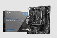 Матплата MSI H610M-S DDR4, LGA1700, Intel H610, 2xDDR4 (max 64GB), 1xPCI-E16X, 1xPCI-E1x, кодек Realtek® ALC897, 7.1, встроенная графика, GBLAN, 4SATA+M.2, 4USB3.2+8USB2.0, HDMI, mATX