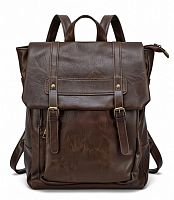 Городской кожаный рюкзак, большой размер, винтажный стиль, искусственная кожа, молнии, регулировка ручек, идеально для учебы , работы, до 15" ноутбука, Light Coffee Color - 13