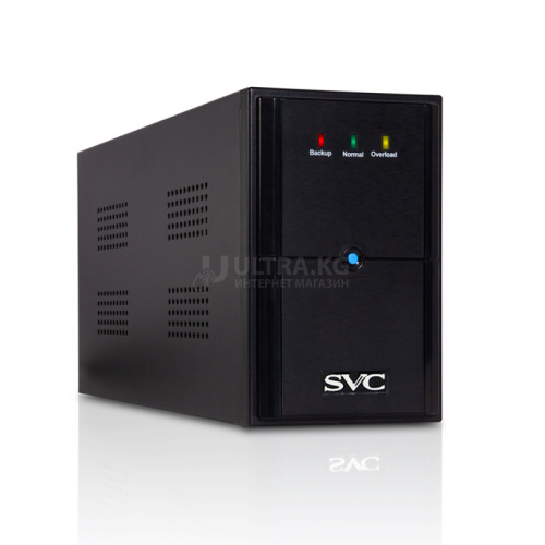 ИБП UPS SVC V-2000-L, Диапазон работы AVR: 175-275В, Бат.: 12В/9Ачx2шт., 2 вых.: Shuko CEE7, Чёрный ИБП UPS SVC V-2000-L, Диапазон работы AVR: 175-275В, Бат.: 12В/9Ачx2шт., 2 вых.: Shuko CEE7, Чёрный