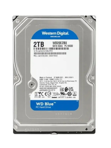Жесткий диск HDD 2TB, Western Digital WD BLUE 7200rpm, 256MB Cache, SATAIII [WD20EZBX]