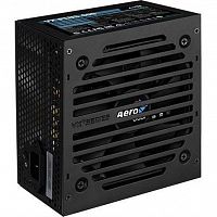 Блок питания 400W Aerocool VX-400 PLUS, ATX, 20+4 pin, 4+4pin, 2*Sata, 2*Molex, 1*FDD, 1*PCI-E 6 pin, вентилятор 12 см, кабель питания, Чёрный без упаковки