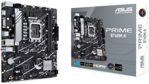 MB LGA1700 ASUS B760M-K,2xDDR5,10xUSB,4xSATAIII,mATX,PCIe16x, 2PCIe1x VGA,HDMI