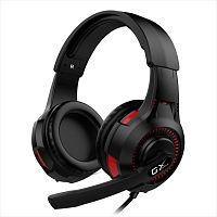 Наушники с микрофоном Genius HS-G600V, Дуговые, 2 x mini jack 3.5 mm, 20Hz-20kHz, 117dB/-54dB, длина кабеля 1.8 м, Чёрный