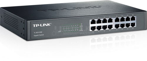 Сетевой коммутатор TP-Link TL-SG1016D, 16-Port Gigabit Switch, 16 Gigabit RJ45 Ports, 1U 13-inch Rack-mountable Steel Case