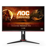 Монитор LCD 27" AOC 27G2SAE/BK,VA,Black,1920x1080,80M:1,350cd/m2,178/178,1ms,165Hz, AMDFreeSyncPremium,LowBlueLight, VGA,2HDMI,DP,3,5mmJack,колонки 2x2Вт,-5° ~ 23° ,VESA100 x 100мм,в комплекте HDMI,DP