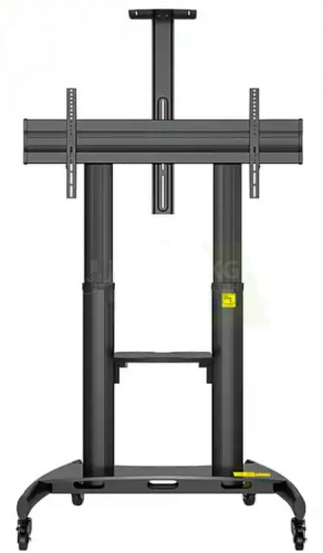 Мобильный кронштейн (подвижный стенд с колесами) для ТВ и мониторов Kaloc KLC-190/B, Макс.Нагр 68.0кг, Диаг от 50"до 80", Лотки(256x125mm,256x320mm), Высота:950-1600mm, VESA100x100,700x500mm, Чёрный