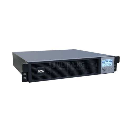 ИБП SVC RT-2KLN-LCD, Мощность 2000ВА/2000Вт, Стоечный 19'' 2U, NRT-серия, On-Line, LED\Интелектуальный слот\RS-232, USB порт (B тип), Диапазон работы AVR: 110-300В, Бат.: 12В/9Aч*6шт., Вентилятор: 8cм*1шт., 2 вых., Чёрный, замена модели RT-2KL-LCD (3 года