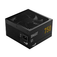 Блок питания 750W Aerocool SMART G1 750,750W, ATX, 80 PLUS Gold, 20+4 pin, 8pin, 4+4pin,8*Sata, 6*Molex, 6*PCI-E 6+2 pin, Вентилятор 13.5см, Кабель питания, Чёрный