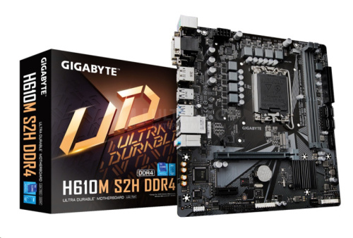 MB LGA1700 GIGABYTE H610M S2H,2xDDR5,12xUSB,4xSATAIII,mATX,M.2,PCIe16x, PCIe1x, HDMI,VGA,DVI,DP