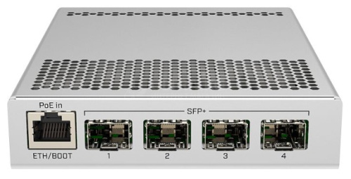 Коммутатор MikroTik CRS305-1G-4S+IN 16MB FLASH, 3 Fans, 4xSFP+10000Mbps, PoE, IP20, RouterOS v7/SwitchOS