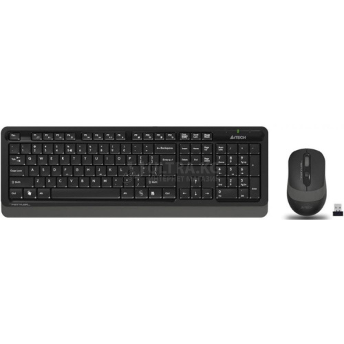 Беспроводная клавиатура + мышь A4Tech Fstyler FG1010 (FG10+FGK10), мембранная, 104btns, 2000dpi, 4btns, USB, серый