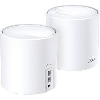 Mesh Wi-Fi система TP-LINK Deco X60(2-PK) AX5400 Dual-Band, 2402Mb/s 5GHz+574Mb/s 2.4GHz, 2xWAN/LAN 1Gb/s, 4 antennas,MU-MIMO, Parental Control