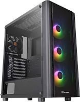 Корпус Thermaltake H350 TG RGB/Black 1CA-1R9-00M1WN-00, 4mm Tempered Glass x1(Left), ATX/Micro ATX/Mini ITX USB2x3.0+1xTypeC, HD-Audio, Высота CPU куллера до 200мм, VGA до 300мм, 442x210x480мм, Без Б/П, Черный