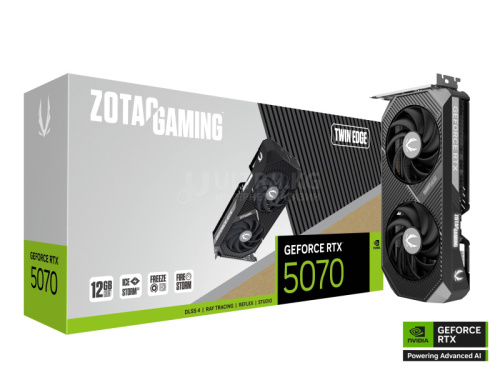 Видеокарта RTX 5070 ZOTAC GAMING GeForce RTX 5070 Twin Edge 12GB GDDR7, Engine clock 2512MHz, Memory clock 28000MHz, 192Bit, 3xDP, HDMI [ZT-B50700E-10P]