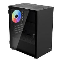 Корпус Aerocool CS-111-G-BK-v1, Micro ATX/mini-ITX, USB 3.0/2*2.0, HD-Audio+Mic,Кулер 12cm,Выс .проц.кул. до 160мм,Дл VGA до 305мм (без пер.кул),2*3.5"/2*2.5",Толщ 0,5мм, 212x387x320мм, Без Б/П,Чёрный