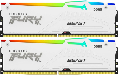 DDR5 32GB (2x16GB) PC-48000 (6000MHz) KINGSTON FURY BEAST WHITE RGB EXPO KF560C30BWEAK2-32