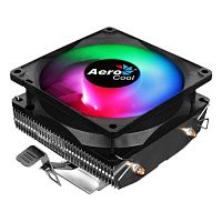 Кулер для процессора Aerocool Air Frost 2 FRGB 3P Intel 1700/115X/775/1200/AM4/AM3+/AM3/AM2+/AM2/FM2/FM1, 110W, 90мм, 1800 об/мин, 25.7дБA, 3pin, 2 теплотрубки, Габариты 90 x 90 x 25 мм, Чёрный