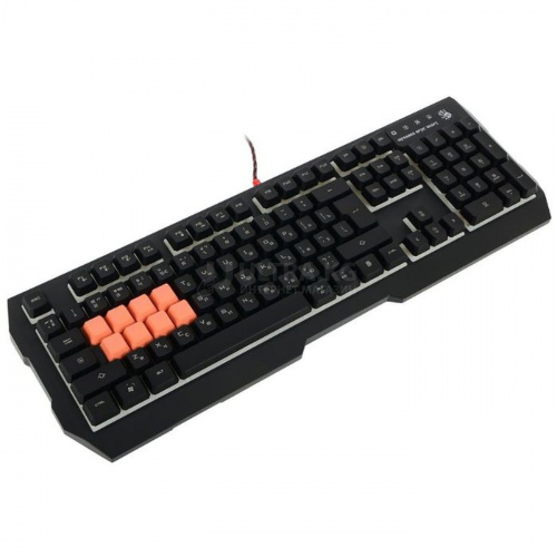 Keyboard A4TECH BLOODY Q135, Игровая, Мембранная, 1 мс, USB, Подсветка Neon, Размер: 154*450*38 мм., Анг/Рус, Цветная коробка, Чёрный фото 2