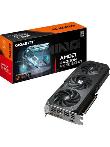 Видеокарта RX 9060XT GIGABYTE Radeon™ RX 9060 XT GAMING OC 8GB GDDR6, Engine clock up 3320MHz, Memory clock 20000MHz, 128Bit, 2xDP, HDMI [GV-R9060XTGAMING OC-8GD]
