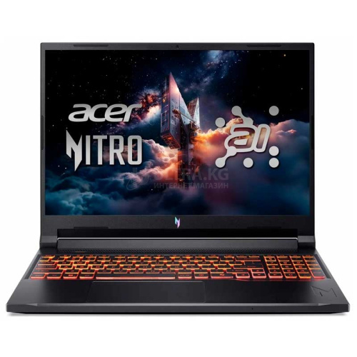 Ноутбук Acer NITRO V 16 ANV16-42-R309 AMD Ryzen 5 240 (up to 5.00GHz), 16GB DDR5, 1TB SSD NVMe, 16" WUXGA IPS 180Hz, RTX 5050 8GB, Type-C, HDMI, Thunderbolt 4.0, LAN, WF, BT, WIN11H, клав.с подсв., ENG-RUS черный [NH.U2NAA.001]