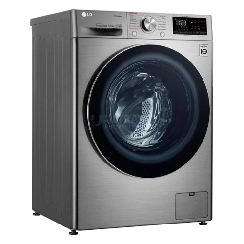 Стиральная машина LG F4V5VG2S стирка 9кг, сушка 6кг , серебристая