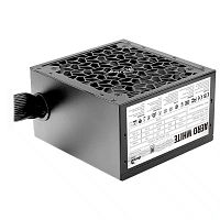 Блок питания 650W Aerocool AERO WHITE 650, 650W, ATX, APFC, 80 PLUS Standart, 24+8 pin, 24+4 pin, 20+4 pin, 5*Sata, 3*Molex, 4*PCI-E 6+2 pin, вентилятор 12 см, кабель питания, чёрный