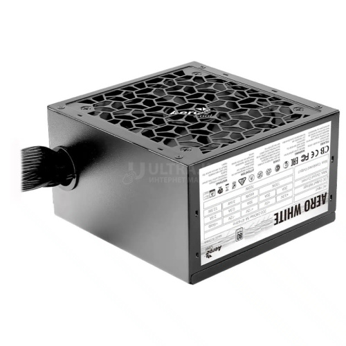 Блок питания 650W Aerocool AERO WHITE 650, 650W, ATX, APFC, 80 PLUS Standart, 24+8 pin, 24+4 pin, 20+4 pin, 5*Sata, 3*Molex, 4*PCI-E 6+2 pin, вентилятор 12 см, кабель питания, чёрный Блок питания 650W Aerocool AERO WHITE 650, 650W, ATX, APFC, 80 PLUS Standart, 24+8 pin, 24+4 pin, 20+4 pin, 5*Sata, 3*Molex, 4*PCI-E 6+2 pin, вентилятор 12 см, кабель питания, чёрный