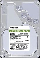 Жесткий диск HDD 8TB, Toshiba S300 Surveillance, 7200rpm, 256MB, SATA III [HDEB028ZSA51F]
