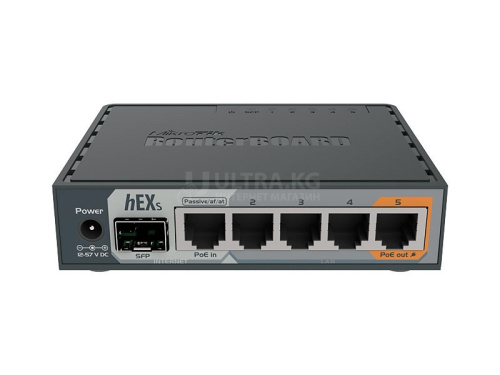 Маршрутизатор MikroTik hEX S RB760iGS CPU 2 Cores, 256MB RAM, 5xLAN 1Gb/s, 1xSFP, MicroSD, USB, PoE, RouterOS (L4)