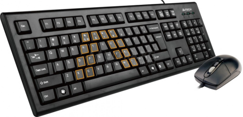 Клавиатура + Мышь A4TECH KR-8572 (KR-85+OP-720), мембранная, 104btns, 1200dpi, 4btns, USB, 1.5 м, Черный