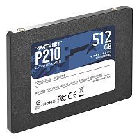 Твердотельный накопитель SSD 512GB Patriot P210 2.5" SATA III TLC 3D, Read/Write up 520/430MB/s, 50000 IOPS [P210S512G25]