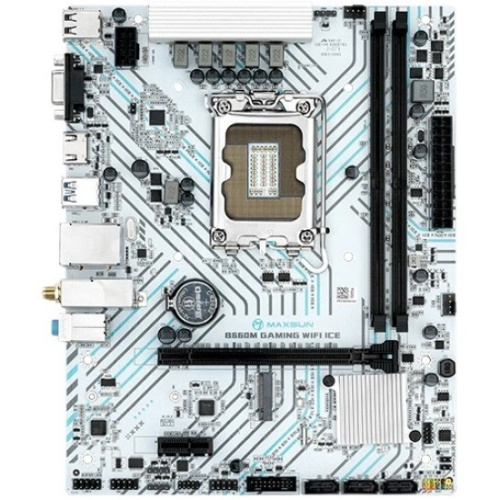 Матплата MAXSUN MS-B660M GAMING WIFI ICE, LGA1700, Intel B660, 2xDDR4 PC25600, 1xPCI-E 4.0x16, 1xPCI-E 3.0x1, Sound8Ch, GLAN, 3SATA+M.2, mATX, 4USB3.2+6USB2.0, VGA, HDMI фото 2