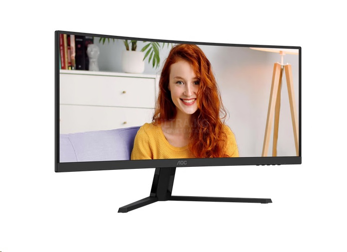 Монитор LCD 34" AOC CU34B3E, VA, Black, Curved, 3440x1440, 50M:1, 300cd/m2, 178/178, 1ms, 120Hz, HDMI, DP, Выход на наушники фото 2 Монитор LCD 34" AOC CU34B3E, VA, Black, Curved, 3440x1440, 50M:1, 300cd/m2, 178/178, 1ms, 120Hz, HDMI, DP, Выход на наушники фото 2