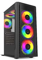 Корпус (игровой) Aeromax KK1102 Glass Black ATX/Micro ATX/Mini ITX, 0.45mm, USBx2.0/3.0 , HD-Audio, 2x3.5"/3x2.5",Cooler:Front 3x12-14cm;Top:2x12-14cm;Rear:1x12cm, VGA 335mm, CPU высота 160mm,335x200x435mm,Без Б/П