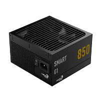 Блок питания 850W Aerocool SMART G1 850,850W, ATX, 80 PLUS Gold, 20+4 pin, 8pin, 4+4pin,8*Sata, 6*Molex, 6*PCI-E 6+2 pin, Вентилятор 13.5см, Кабель питания, Чёрный