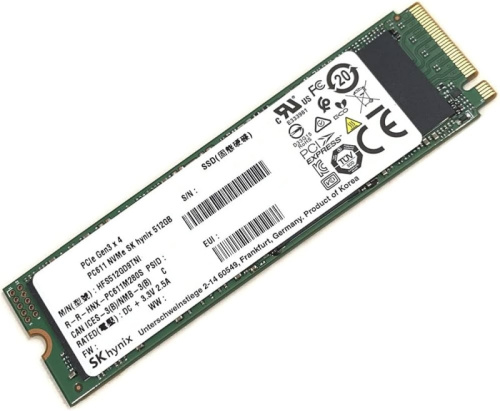 Твердотельный накопитель SSD 512GB SK Hynix NVMe M.2 2280 PCI Express 3.0 x4 (NVMe R/W:3400/2500MB/s) [HFS512GD9TNG-L0A0A] pulled
