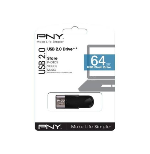 Накопитель на флеш памяти 64GB USB2.0 PNY Attache4 [FD64GATT4-EF] фото 2