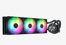 Система жидкостного охлаждения Aerocool, Abyss L360R Digi, Intel 1851/1700/1200/115х и AMD AM5/AM4, TDP 320W, 3*120мм ARGB, 600-3000 RPM+-10%, 81,5CFM, <36 dB(A), 320W, Чёрный