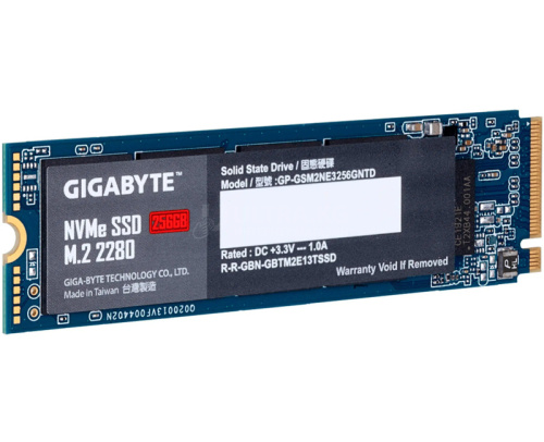 SSD GIGABYTE GP-GSM2NE3256GNTD 256GB M.2 2280 PCIe NVME Gen3x4 Read / Write: 1700/1100MB
