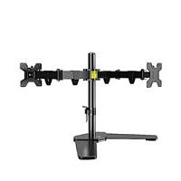 Настольный кронштейн для 2-х мониторов Kaloc Zeno KLC-DZ220-J, Макс. Нагрузка-9.0 кг, Диагональ экрана от 17"до 32", Наклон 50°/+50°, Поворот 360°, VESA 75x75, 100x100mm, Чёрный