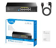 Сетевой коммутатор CUDY GS1010PS2 10x1000Mbpc, 2x1.25G SFP Slots, PoE budget, VLAN/Default/Extend DIP Switch , 802.3i/u/ab/z/x/af/at, 30W