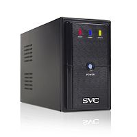 ИБП UPS SVC V-800-L, 800VA(480W), 12V/9Ah, 165-275В, Вход 220В, Выход 220В +/-10% x 3 вых. (2 Shuko CEE7 + 1 IEC C13 (Bypass)), Частота 50Гц, Время переключения 3 м/с, Черный, Пластиковый корпус