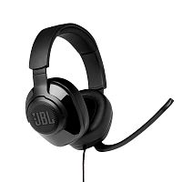Наушники с микрофоном JBL WIRED OVER EAR GAMING, Дуговые, 2x3.5mm MiniJack, 20Hz-20kHz, 100dB/-40dB, Длина кабеля 1.2 м, Surround, Черный [JBLQUANTUM200BLK]