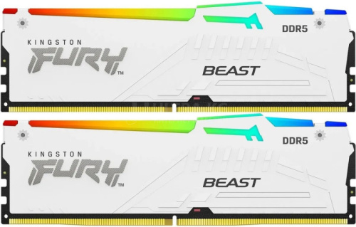 DDR5 64GB (2x32GB) PC-44800 (5600MHz) KINGSTON FURY BEAST WHITE RGB KF556C40BWAK2-64