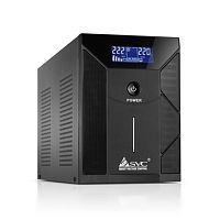 UPS ИБП UPS SVC V-3000-F-LCD, 3000VA(1800W), Диапазон AVR: 175-275ВА, Выход 220В +/-10% * 4 выхода Schuko CEE7, 12V/9Ah x 4, 50Hz, USB (технология Smart), LCD Display, Черный