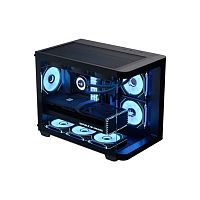 Корпус Aerocool P300C-G-BK-v1, micro ATX/mini-ITX,2xUSB3.0,HD-Audio+Mic,Кулер 12см,Высота CPU кулер до162мм,VGA до 450мм,2x3.5”/3x2.5,285x350x420 мм,Без Б/П,Чёрный,Included infinity mirror ARGB 3x120mm